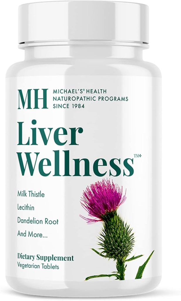MICHAEL 's sundhed Naturopatiske programmer Lever Wellness - 90 Vegetariske tabletter - Indeholder næringsstoffer til leverstøtte - Kosher - 30 Servering