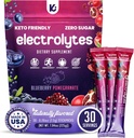 Keppi Electrolytes Powder Packets – Blueberry Pomegranate 30 Servings – No Sugar Hydration Supplement with Potassium, Magnesium, Sodium – Keto, Vegan, Fasting-Friendly, Zero Calorie Hydration Packets