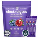 Keppi Electrolytes Powder Packets - Blåbær Pomegranate 30 Servering - Ingen sukker hydrering supplement med kalium, magnesium, natrium - Keto, Vegan, Fasting- Friendly, Zero Calorie Hydration Packets