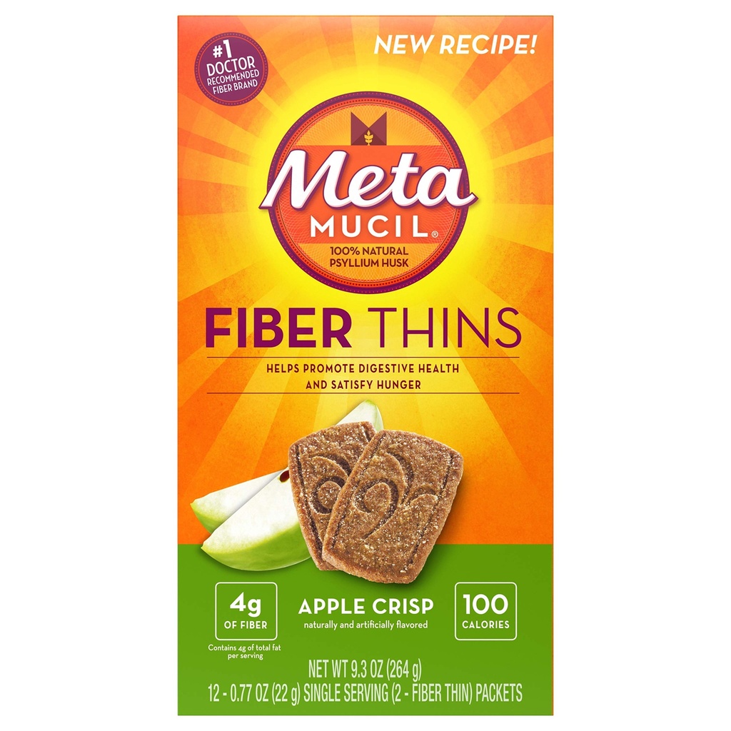 Metamucil Meta Multi- grain Fiber Wafers by Meta Apple Crisp 24 count (Pack of 3) (OLD)