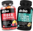 DR. BO Fiber Gummies Colon Cleanse & Ingefær - Tasty Gummy Prebiotic Fiber Supplement - Tågebevægelse Support til Gut & Mave Rensning