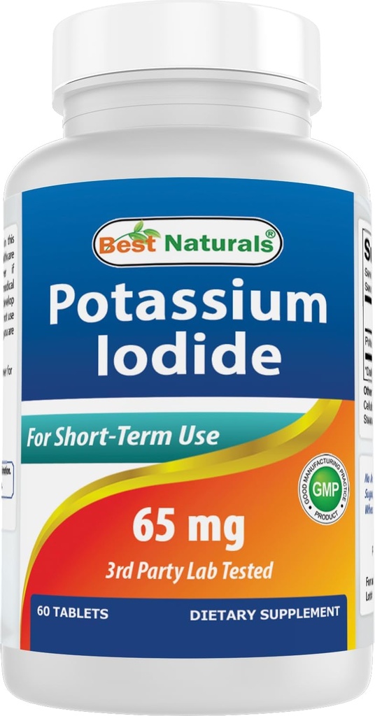 Bedste Naturals Kalium Iodide 65 mg - Kosttilskud, 60 tabletter (60 greve (pakning med 1)) (6)