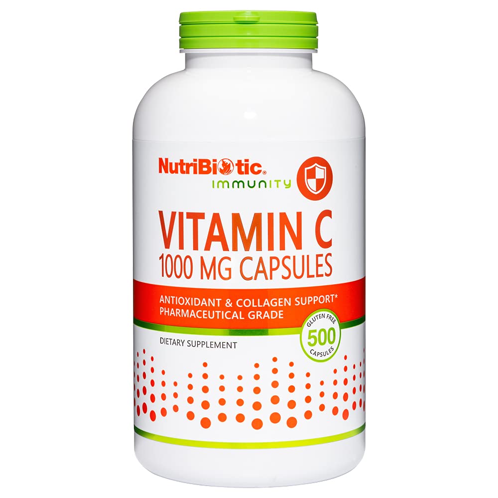 Nutribitic Biotic - Vitamin C 1000 Mg kapsler, 500 Tællere 124; Essential Immunation, Antioxidant & Collagen Support Supplement: 124; Pharmaceutical Grade L- Ascorbic Acid, 1000 Mg Per Servering: 124; Gluten & GMO fri