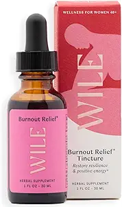 WILE Burnout Relief Drops for kvinder, Energy Tincture & Mood Support Supplement med Ashwagandha, Rhodiola & Bacopa, Stress Support Tincture for Physical & Mental Signs of Stress, 1fl oz