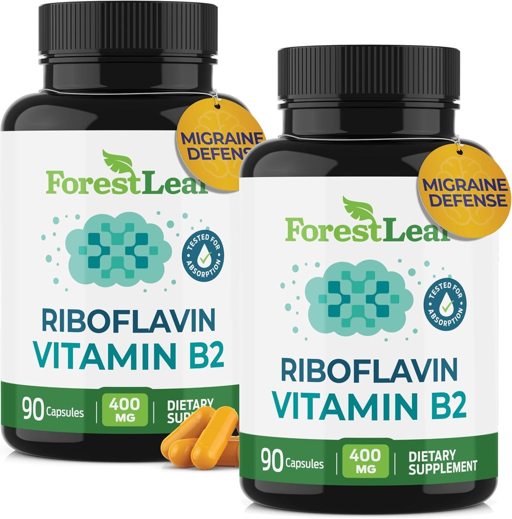 Vitamin B2 Riboflavin 400mg - Energi, Hud & Cellular Health Supplement - Nervesystemet Support - Vitamin B 2 Vit B - Non- GMO & Gluten Free - B2 Vitamin 400mg Vegetabilske kapsler, 90 Greve 2 - Pack