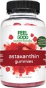 FeelGood Superfoods Astaxanthin Kosttilskud, 6 mg Antioxidant Gummies for hud og øjne sundhed, Berry Flavor, Vegan, Non- GMO, 60 Greve