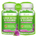 Leverrens Detox Reparation Gummier, Mælk Thistle Gummies med Artiskoke, Mælkebøtte til leverstøtte, Vegan & Non- GMO, Gelatin- fri, Apple Flavor 120ct