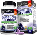 BioSchwartz Elderberry Capsules 60 Count + Probiotic 40 Millioner CFU 60 Count Bundle