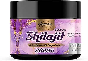 800Mg Shilajit Pure Himalayan Organic, Shilajit Resin Maximum Potency Gold Grade, Shilajit Supplement med 8- in-1 Natural Blend & 85 + Trace Minerals for Women, Energy & Immunity, 30 Bedste
