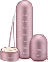 Zannaki Metal Fugt Bevis Weekly Pill Organizer, Stackable Aluminum Alloy BPA Gratis rejse vandreture 7 Dag Pill Box sag Vandtæt og stort kompartment til at holde piller, vitaminer, fiskeolie, kosttilskud