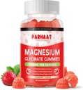 Magnesium Glycinat Gummies - Sugar Free Magnesium Kalium Supplement med D-vitamin, B6, CoQ10 til Calm Mood & Sleep Support - 60 Jordbærtygger