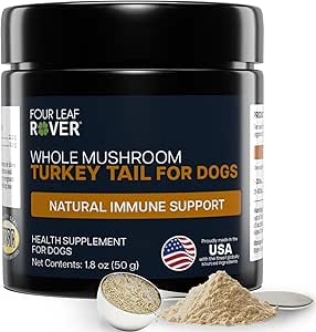Tyrkiet Tail Mushroom for Hunde - Hel, Økologisk Mushroom Uddrag - Over 50% Beta- Glucan - Tredjeparts testet, Lavet i USA - Ingen korn ingen Fyldere - 60 dag Stor hund Tilgang