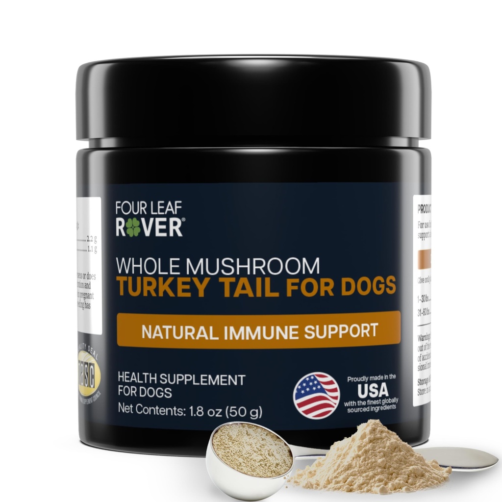 Tyrkiet Tail Mushroom for Hunde - Hel, Økologisk Mushroom Uddrag - Over 50% Beta- Glucan - Tredjeparts testet, Lavet i USA - Ingen korn ingen Fyldere - 60 dag Stor hund Tilgang