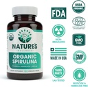 USDA Organic Spirulina Tablets - Non- GMO Green Superfood Supplement: 3000mg Fresh Blue Green Algae, Vegan, Gluten Free, Sustainable Grown, Pesticides Free and Non- Bestråling, 500mg per tablet, 180 "