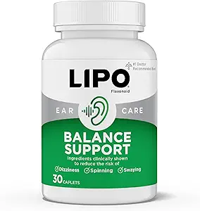 Lipo- Flavonoid Balance Support - Indre øre Sundhed - Hjælper Reducere svimmelhed, Vertigo-Like Symptomer, Spinning & Swaying - med Ginkgo Biloba, Vitamin D & B Complex, (3 Pack, 30 kapsler)