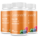 Fejre Vitaminer jerntilskud med 60mg jern & C-vitamin - berry tyggebånd til bariatriske patienter, Gastrisk bypass & Ærme Gastrectomy Support - 30 tabletter til post- kirurgi sundhed vedligeholdelse