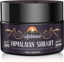 Ajoblanco 600 mg Natural Himalayan Organic Shilajit Resin - Himalayan Gold Shilajit Resin med Organic Ayurvedic Blend i høj potens for energi, styrke og immunitet, pakke med 1