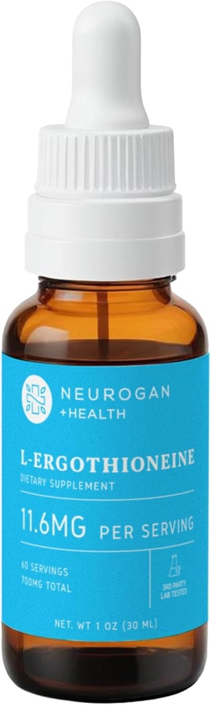 Neurogan L- Ergothioneine Liquid Supplement - 700 MG 60 Servering (1 OZ) - Antioxidant Support, Sund Aging & Brain Fuel * - Made in USA
