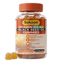 Sakoon ernæring 5000 IE D3 K2 Vitamin supplement med Black Seed Oil for ben, tænder, muskel, og immunforsvar Support, non-GMO og gluten fri, 60 Gummy Chewables