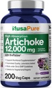 NusaPure Artichoke 20: 1 Extract, 600 mg Tilsvarende 12.000mg 200 Veggie caps (Non-GMO, Gluten Free)