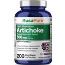 NusaPure Artichoke 20: 1 Extract, 600 mg Tilsvarende 12.000mg 200 Veggie caps (Non-GMO, Gluten Free)