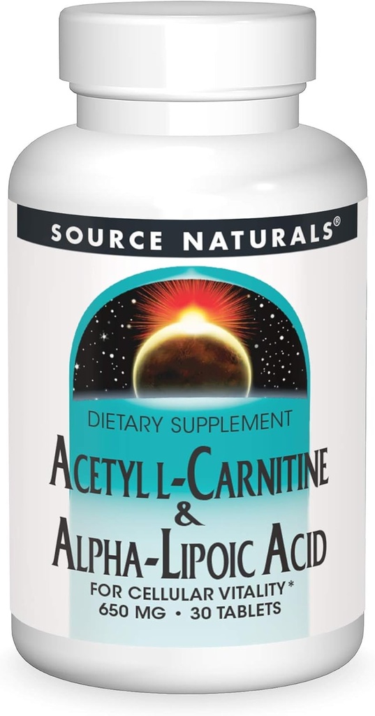 Source Naturals Acetyl L- Carnitin & Alpha- Lipoic Acid 650mg - 30 tabletter