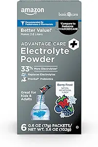 Grundlæggende pleje Advantage Care Electrolyte Powder Pakninger til rehydrering, Berry Frost, 6 Greve
