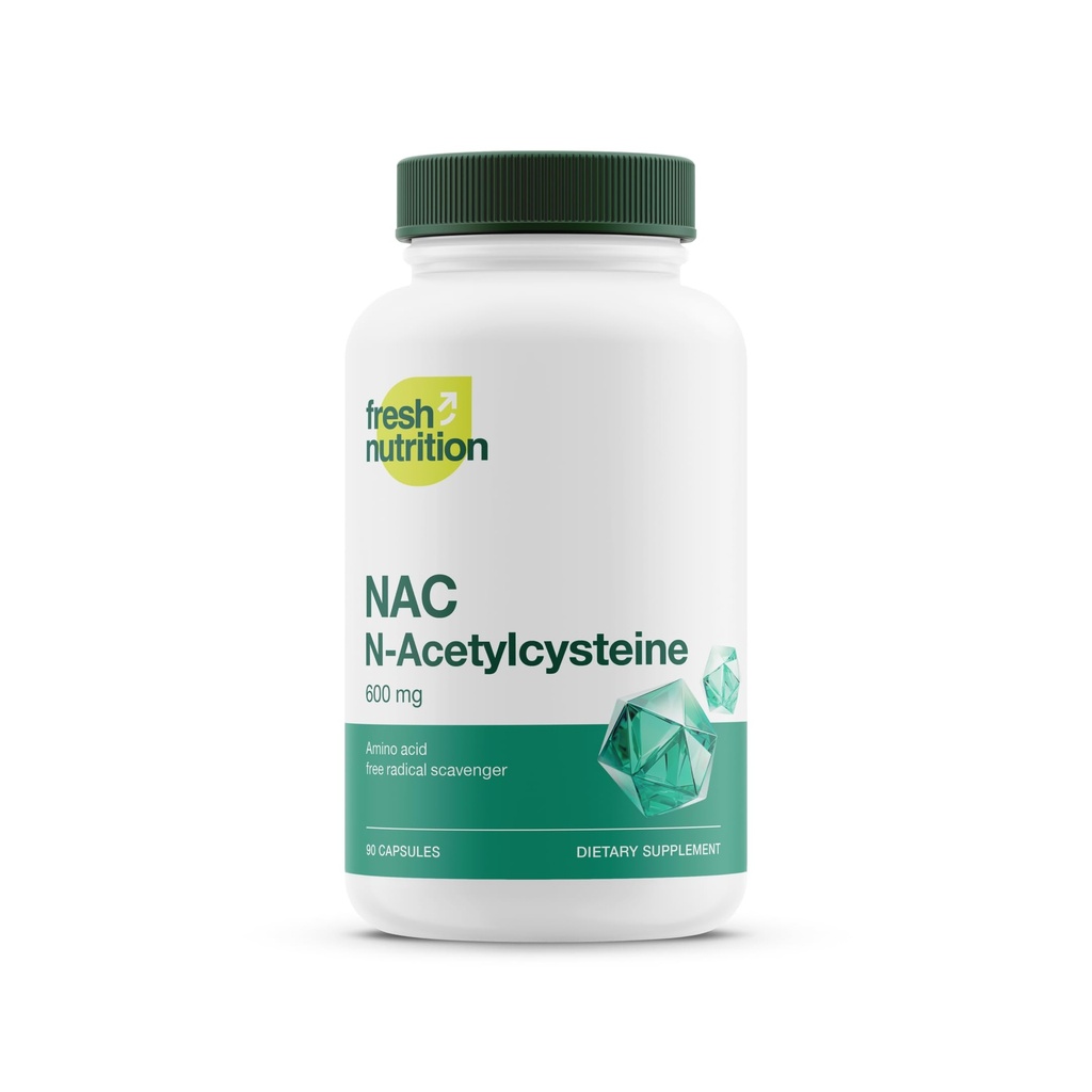 NAC supplement - N Acetyl cystein - Høj dosering 600mg - Aminosyrer - Vegansk venligt - Pure NAC pulver - 90 kapsler