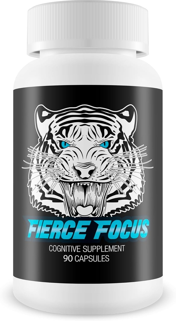 Fierce Focus - Natural Brain Function Support - Memory, Focus & Clarity Formel -Optimal Performance Natural Nootrop and Cognitive Support Supplement - DMAE- 30 Kapsler