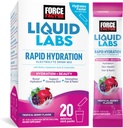 Kraftfaktor flydende Labs Skønhed, Hydration Packet til stærkere hår, hud og negle. Elektrolytpulver med hyaluronsyre, biotin og ceramider. Tropical Berry Flavor, 20 Stick Packs