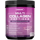 ZEBORA Multi Collagen Peptider pulver til kvinder - Hydrolyzed Collagen Peptider med D-Mannose & kvinders Probiotika - Understøtter hud, hår, negle, og Urinary Tract sundhed, Unflavored, 35 Servere