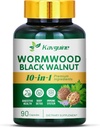 10 i 1 Ormwood Kapsler - 90 Kapsler Supplement, Black Walnut Hulls, Cloves, Black Pepper, Gurkemeje Curcumin Root, Pebermynte Leaf, Understøtter Klip sundhed & fordøjelsesbalance