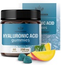 HERBAMAMA Hyaluronsyre Gummies - 250 mg Pure Hyaluronsyre til hår, hud og negle Support - Vegan, non-GMO hud elasticitet supplement - 60 pectin- baseret mango- smag tygger