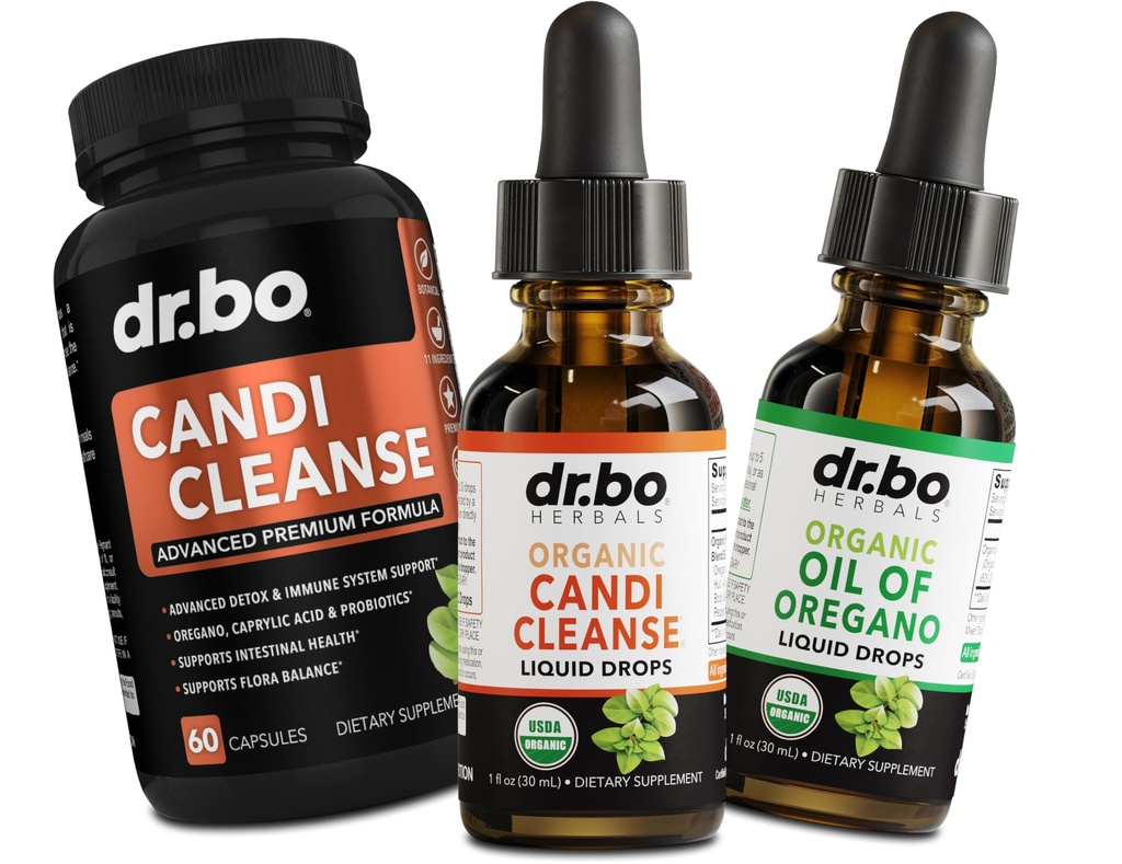 Candi Cleanse & Oregano Oil Drops - Organic Oil of Oregano Drops Liquid & Black Walnut Wormwood - Ekstra styrke Overvækst Balance Complex, Natural Oral Gut Cleanser Detox sundhed kosttilskud kapsler