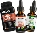 Candi Cleanse & Oregano Oil Drops - Organic Oil of Oregano Drops Liquid & Black Walnut Wormwood - Ekstra styrke Overvækst Balance Complex, Natural Oral Gut Cleanser Detox sundhed kosttilskud kapsler