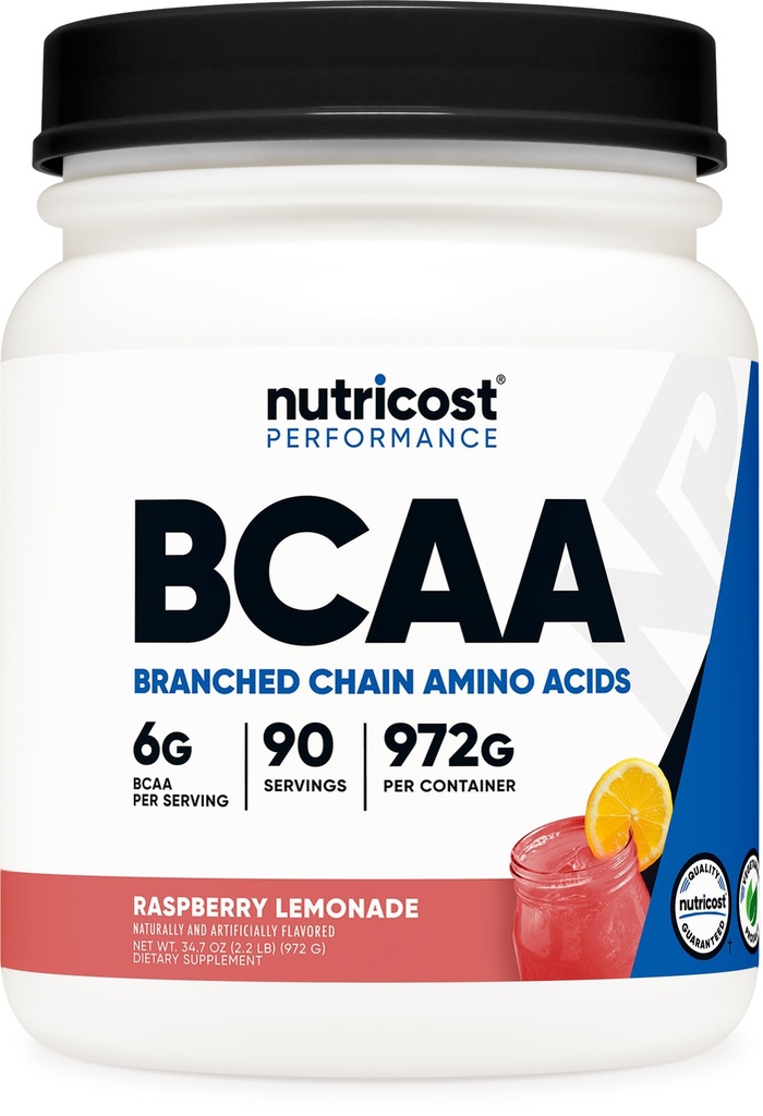 Nutricost BCAA Powder 2: 1: 1 (Raspberry Lemonade, 90 Servere)