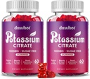 Kalium Citrate 1000mg gummies, Kalium supplement til voksne kvinder & mænd, Support Leg Cramp & Muscle Health, 120 tyggetabletter