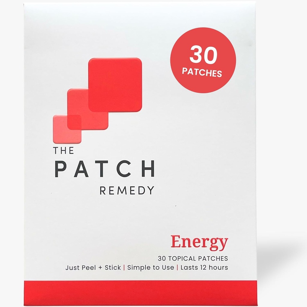 The Patch Remedy Energy Patch | Guarana, Taurine, Glucuronolactone, Green Tea, B Vitamins | 30 Patches
