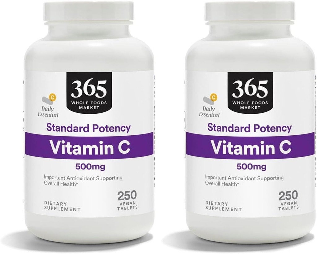 365 af Whole Foods Market, C-vitamin 500Mg, 250 tabletter (pakke med 2)