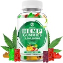 Hamp Gummies med høj potens Pure Hamp Oil Extract, 3000000mg Ekstra Styrke Hamp Kosttilskud, 100% Natural Hamp Gummy for Peace and Relaxation, Non- GMO, Sukker Free, 60 Greve