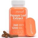 LongLifeNutri Papaya Leaf Extract Supplement 1.200mg per servering - 240 Vegetariske Kapsler, 4 - Måned Supply, fra Carica Papaya for Daily Wellness, GMP Certified, Made in USA