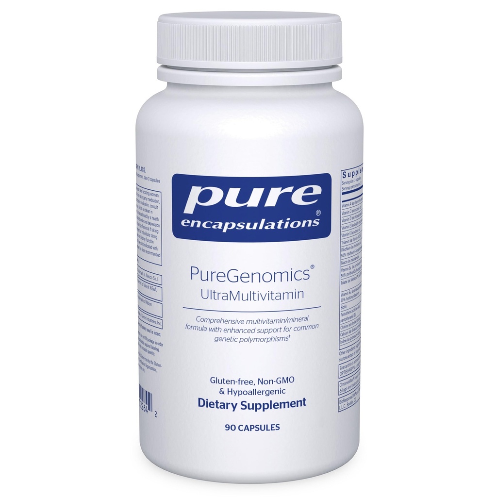 Rene indkapsninger PureGenomik UltraMultivitamin124; Støtte til fælles genetiske polymorfismer