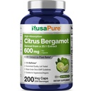 NusaPure Citrus Bergamot Kapsler 15,000mg, 200 Kapsler - 25: 1 Bergamot Extract - 200 Servere, Bioperine, Vegan, Non- GMO