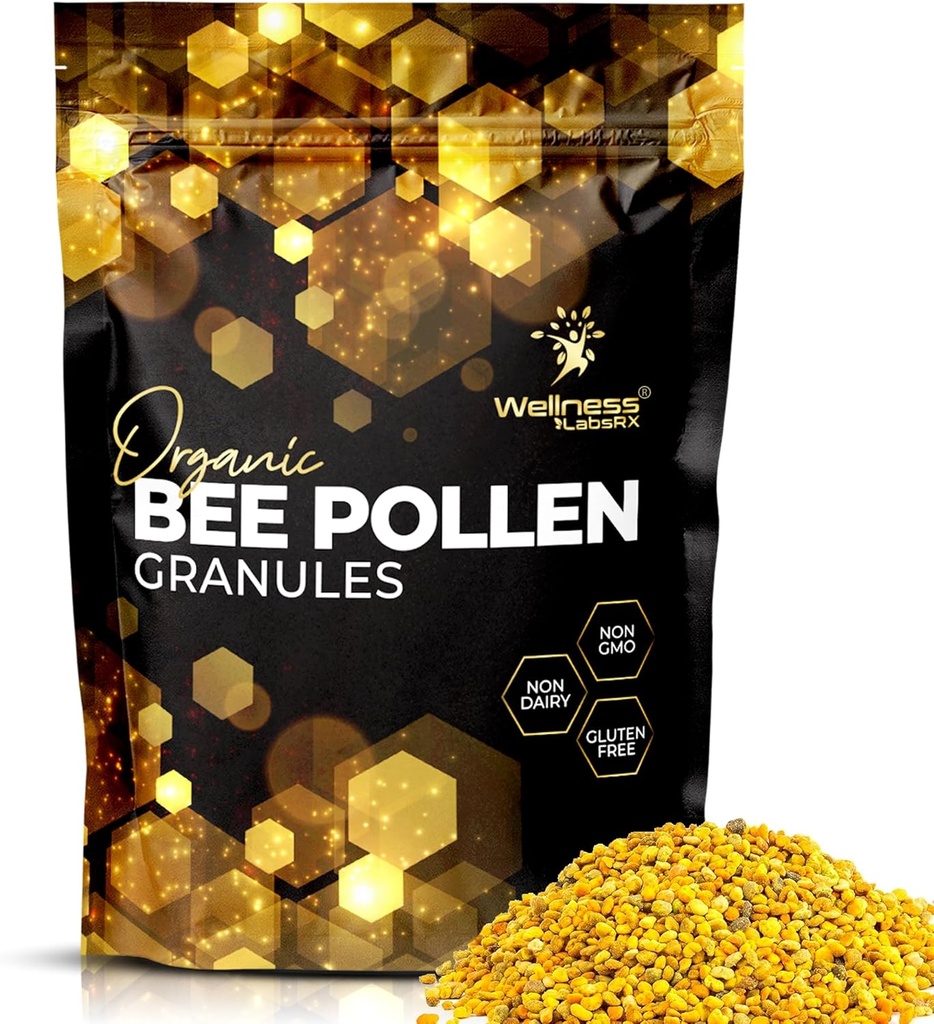Bee Pollen Granules Third- Party Testet, 1 Lbs. - Bee Pollen til kvinder, Keto-Friendly Super Food Supplement Pakket med Proteiner, Vitaminer & Min - immunforsvar, Energi Boost, fordøjelsesbesvær