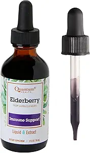 Quantum Health Black Elderberry Liquid Extract Sambucus Nigra immunsupport Formel 700mg - Daglig Wellness Boost af potente antioxidanter til kvinder & mænd - Høj dosis, hurtig absorption, Vegan - 2 Fl Oz