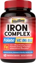 Iron Complex Supplement 60 Kapsler & 6 i 1 Magnesium Complex Supplement 120 Kapsler, Non- GMO, Gluten Free