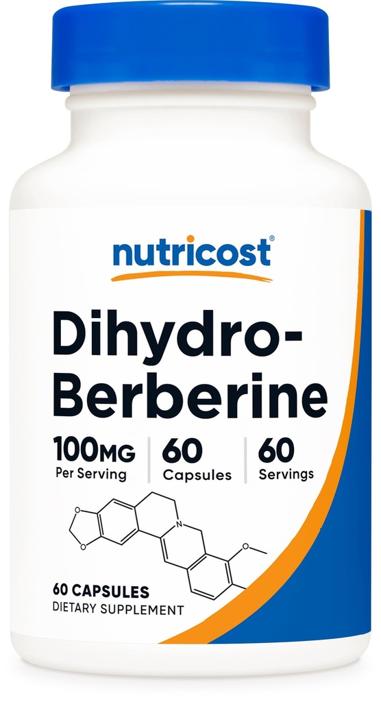 Nutricost Dihydroberine kapsler (100 mg, 60 kapsler) - Mere Biotilgængelig metabolit af berberine