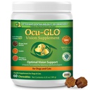 Ocu- GLO Cat & Dog Senior Supplement for Eye Support - Chewable Vision Vitamin Kosttilskud til store og små kæledyr pleje med Lutein, Omega-3 fedtsyrer, Grape Seed Extract & Antioxidants