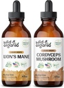 Wild & Organic Lions Mane Tinktur 4 fl oz & Cordyceps Tinktur 4 fl oz
