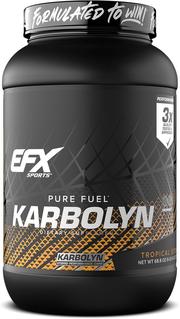 EFX Sports Karbolyn Fuel Mea124; Fast- Absorbing Carbodiate Powder Mea124; Carb Load, Vedvarende energi, Quick Recovery Mea124; Stimulant Free Mea124; 37 Servere (Tropical Storm)